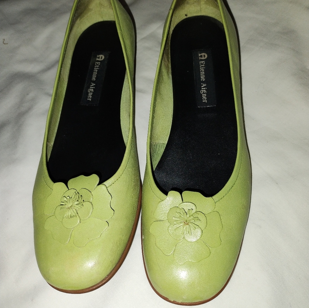 Etienne Aigner Floral Bow Accent Flats